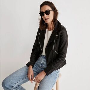 Madewell Washed Leather Jacket Sz S